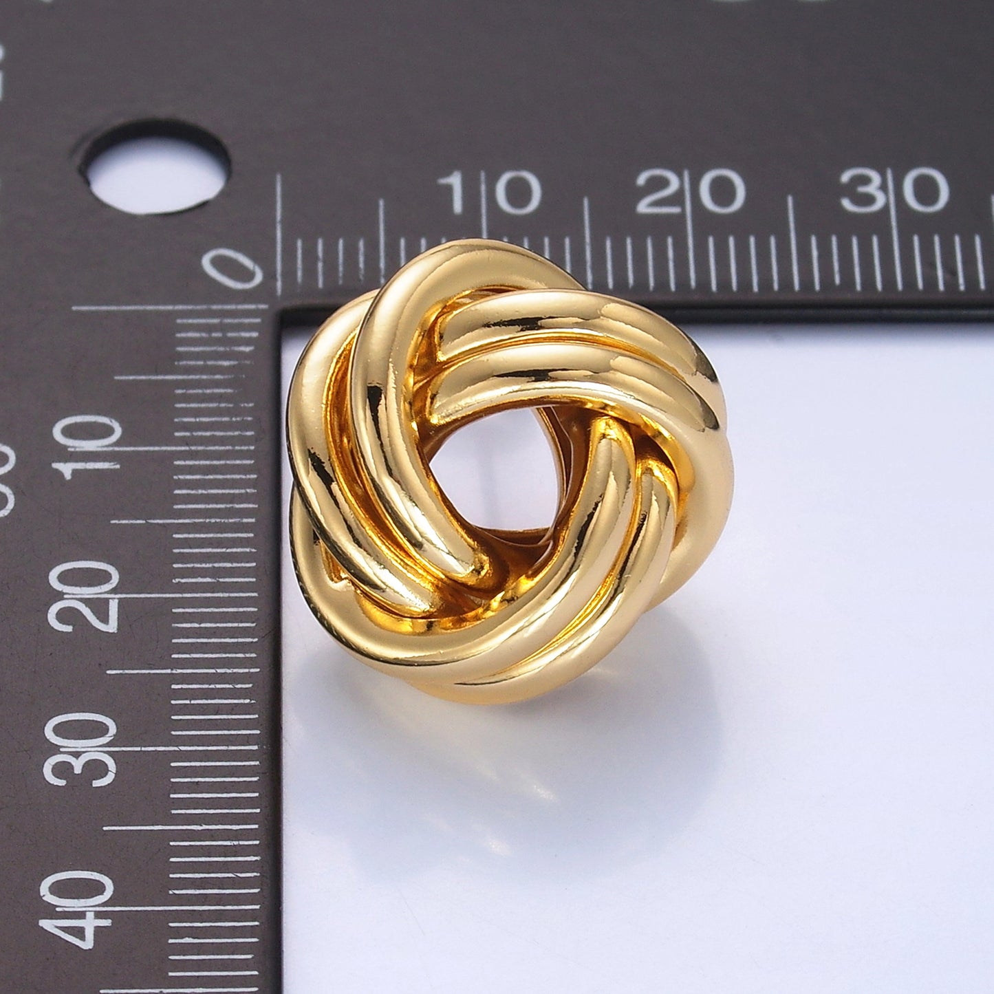 Minimalist 24K Gold Filled Geometric Knot Stud Earrings
